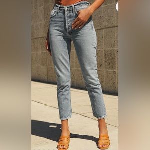 AGOLDE Riley High Rise Straight Cropped Jeans in Emulsion